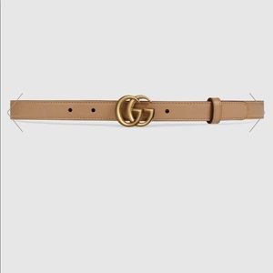Thin Tan Gucci Belt